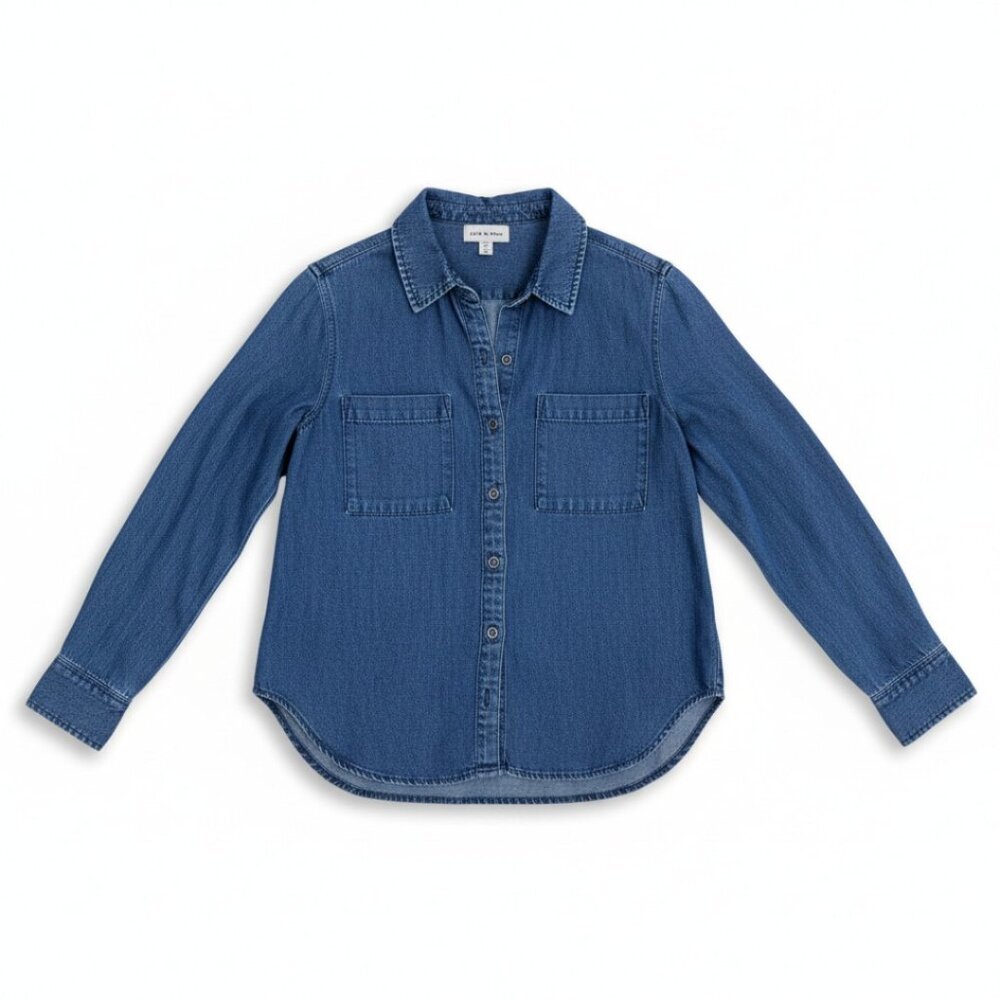 Cloth & Stone Denim Blue Shirt Button Up Top Size XS NWT